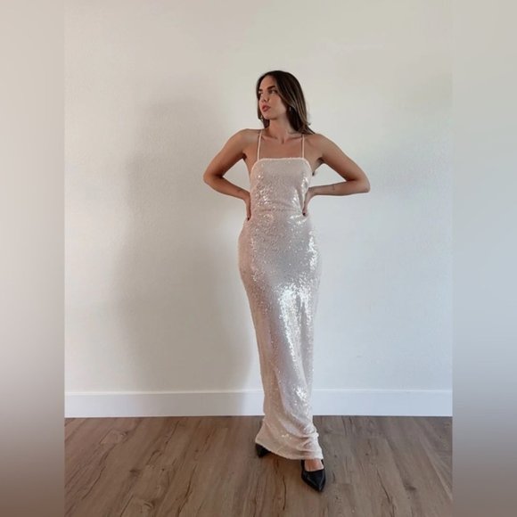4th & reckless stacey sequined halter dress Faena Sequin Halter Dress by Saylor